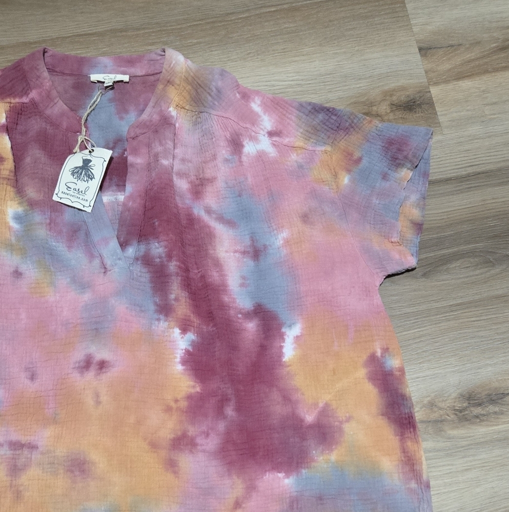 Easel Tie-Dye Women's Tunic Top - Picture 5 of 10